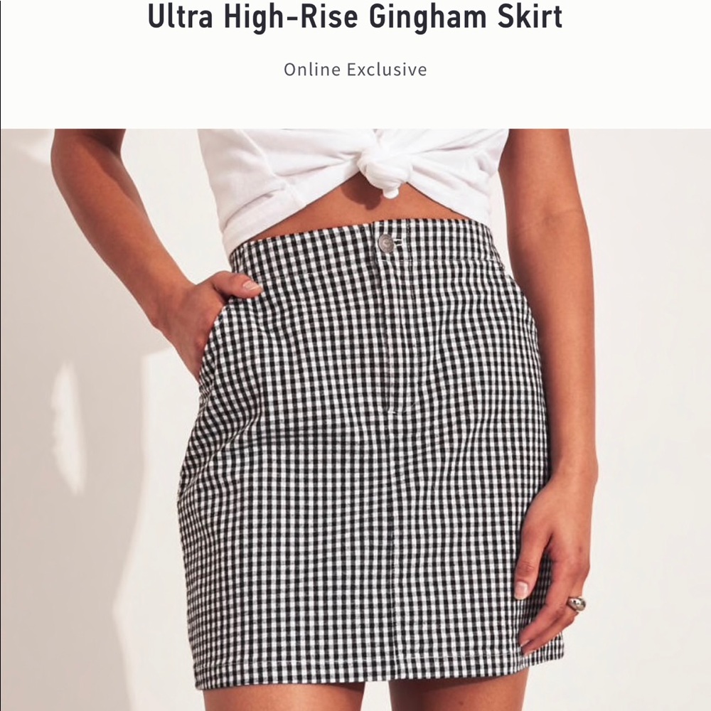 Hollister gingham skirt size small